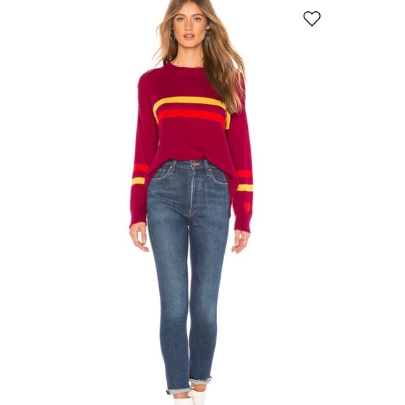 🆕{SUNDRY} Berry Cashmere Blend Crew Neck Sweater - Picture 16 of 16